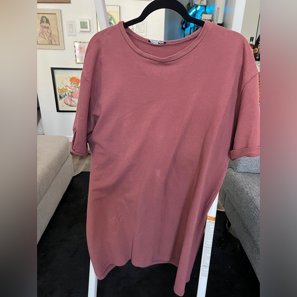 Burgundy tshirt dress